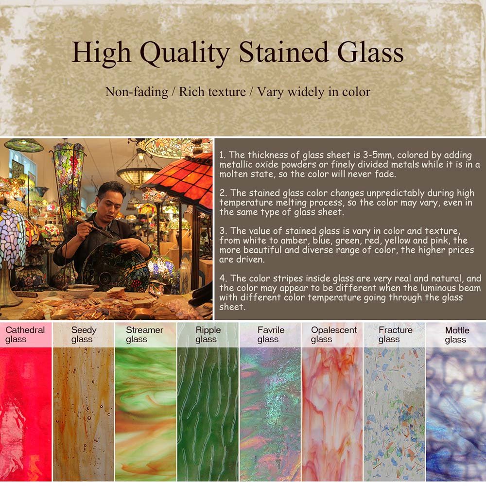 Bieye L10400 Tortoise Tiffany Style Stained Glass Accent Table Lamp Night Light for Bedside Living Room (Blue)