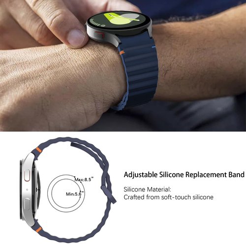 Compatible with Garmin Approach S44 Band, Lamshaw 20mm Quick Release New Silicone Woven Line Adjustable Replacement Strap Compatible for Garmin Approach S50, S44, S42, S40 Smartwatch (3 Pack-Black+White+Blue)