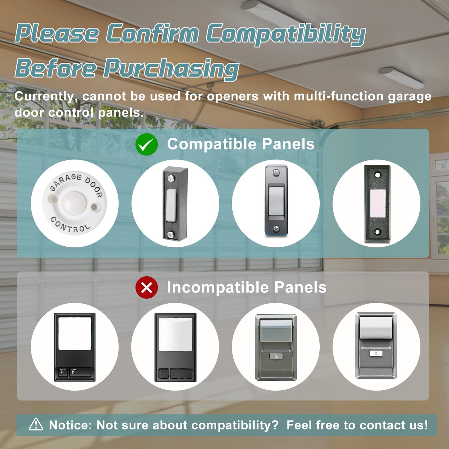 Thonf Wired Fingerprint Garage Door Opener Keypad, No Pairing Required Needed, Works with All Brands, Including Liftmaster, Chamberlain, Craftsman, Genie, Marantec, and Linear/Nortek (Plastic)