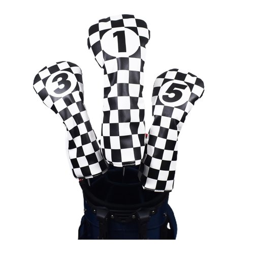 Hauni 3pcs Golf Club Headcovers, PU Leather Head Covers for Drivers Fairway Woods Hybrids, Waterproof Protective Golf Club Covers for Men Women Golfers