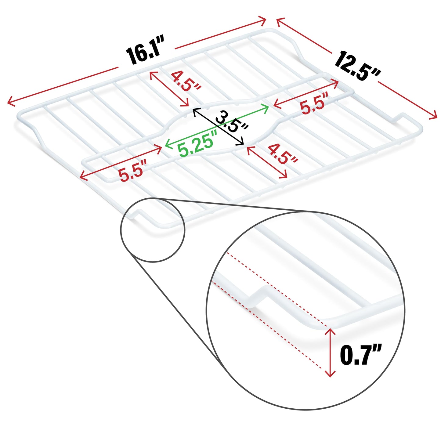 DecorRack Sink Protector for Kitchen Sink, 16" x 13" Metal Dish Drying Rack, Grate with Center Drain, Protects from Stains, Scratches, Dishwasher Safe, Large Size (1 Pack, White)