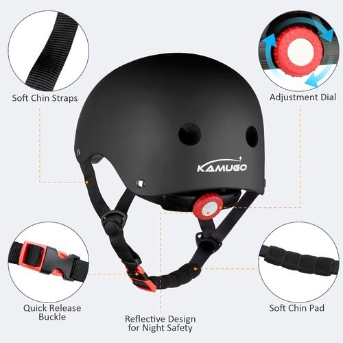 KAMUGO Kids Adjustable Helmet - Multi-Sport Safety for Ages 2-14 | Ideal for Cycling, Skating, and Scooters
