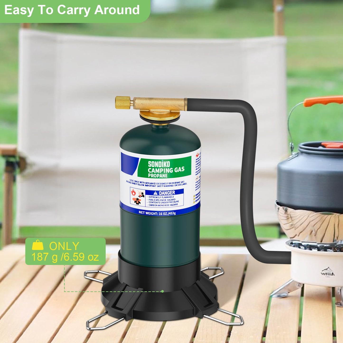 Sondiko Gas Cylinder Stand Base, Standard Fuel Gas Bottle Stabilizer, Small Propane Tank Stand, Accessory for Portable Welding Torch Burner Stove(Propane Tank Not Included)