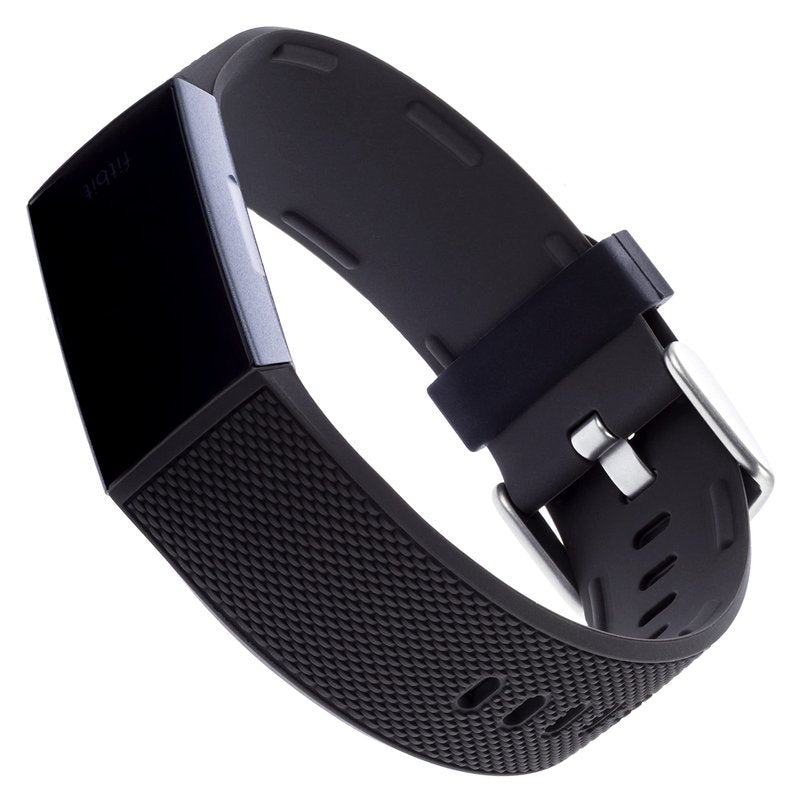 WITHit Replacement Band Compatible with Fitbit Charge 3/4 (1 Pack, Black Woven Silicone)