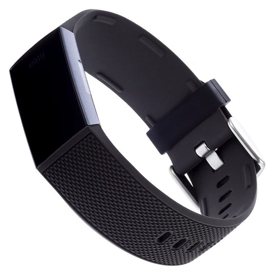 WITHit Replacement Band Compatible with Fitbit Charge 3/4 (1 Pack, Black Woven Silicone)