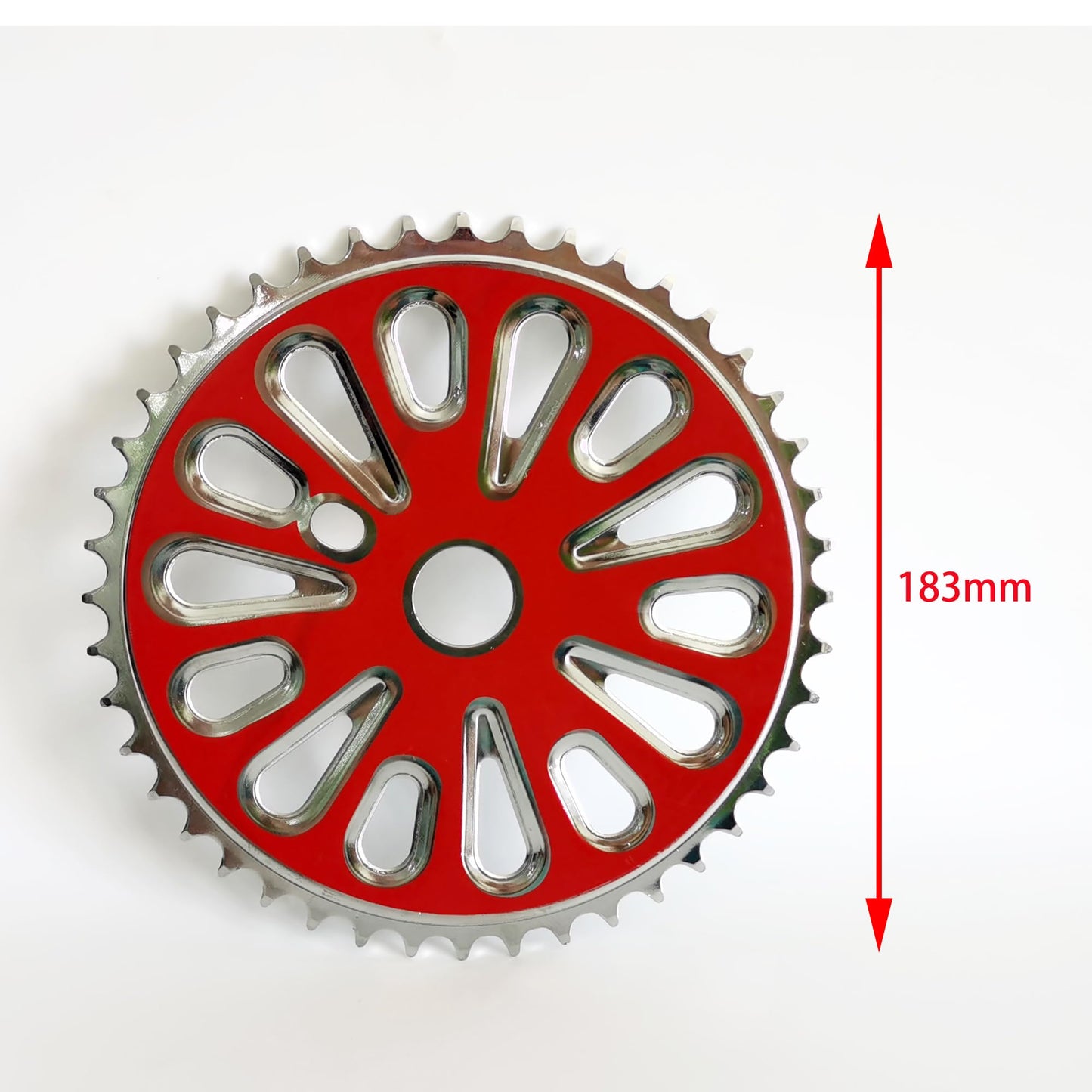 DONSP1986 2” Cup Wide Pedal Crank Kit 44T Sprocket 165mm Crank Arm, One-Piece Crank, Bicycle Crank Kit for Road Bicycle (Red)