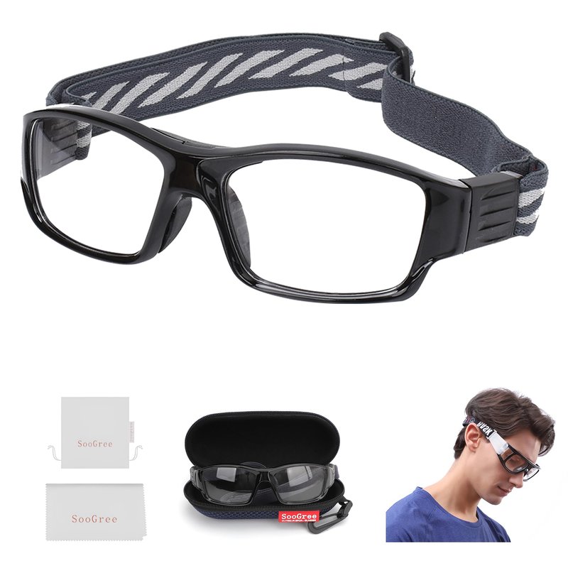 SooGree Sports Glasses for Aldult,Protective Eyewear Running Glasses,Basketball Football Glasse Shock Absorption Adjustable Strap