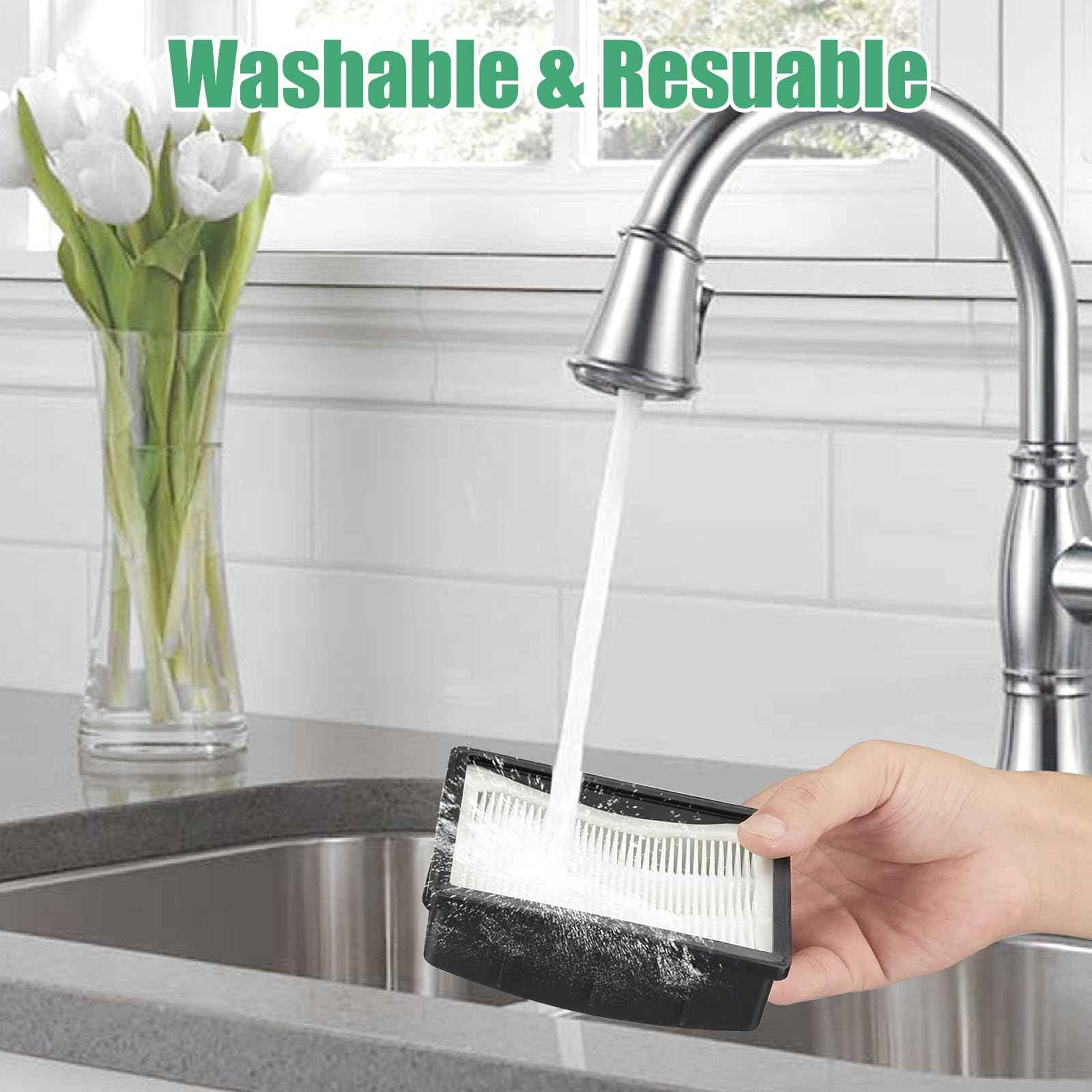 Alrens 3 Pack K3010 Replacement Vacuum Filter for Kenmore Upright Vacuum Cleaner BU4050, BU4022, BU4020, BU4018, BU3040, DU5080, DU5092, DU2015, DU2012, DU2001, Washable & Reusable