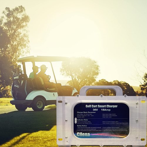 Cllena 18 AMP Club Car EZGO TXT Golf Cart Battery Charger for 36 Volt Golf Carts - D Style Plug