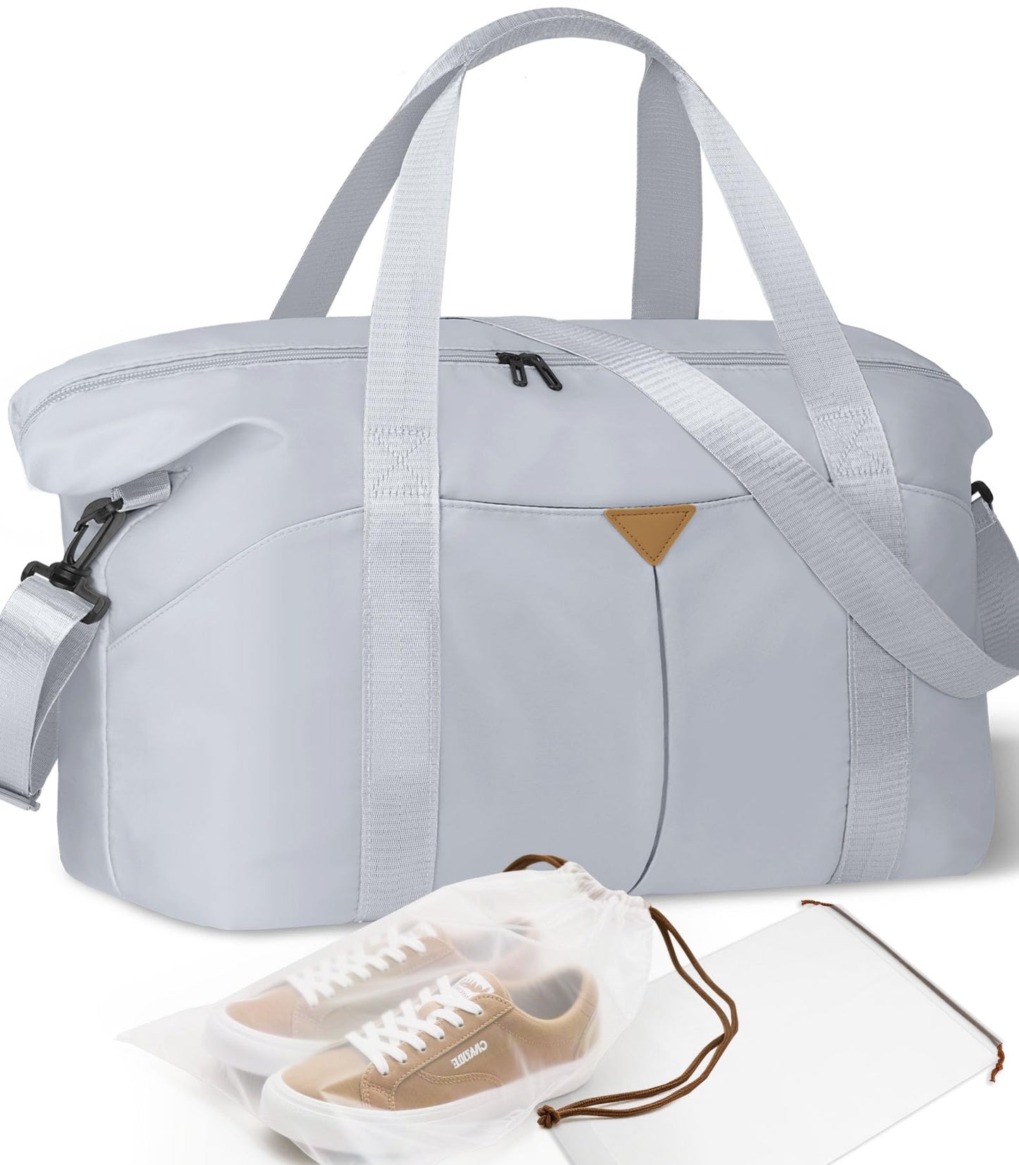 Magimack Duffle Bag for Travel, Carry-on Travel Bag with Trolley Sleeve, Sport Gym Bag for Women, Overnight Bag for Men, Hospital Bag for Labor and Delivery (Grey)
