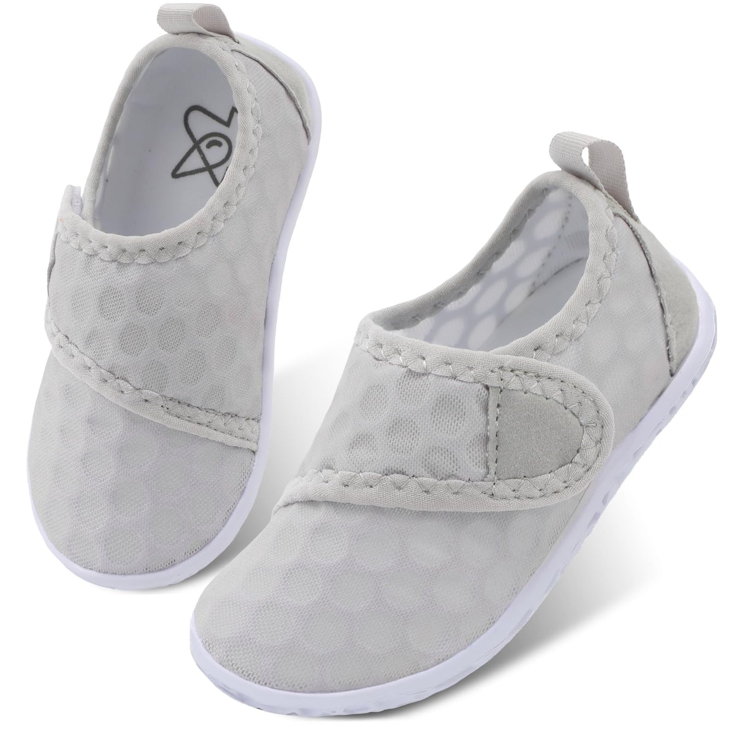 LeIsfIt Boys Girls Water Shoes Kids Aqua Socks Toddler Quick-Dry Swimming Shoes Non-Slip Summer Shoe for Beach Pool Surf, LightGrey, 11 Toddler