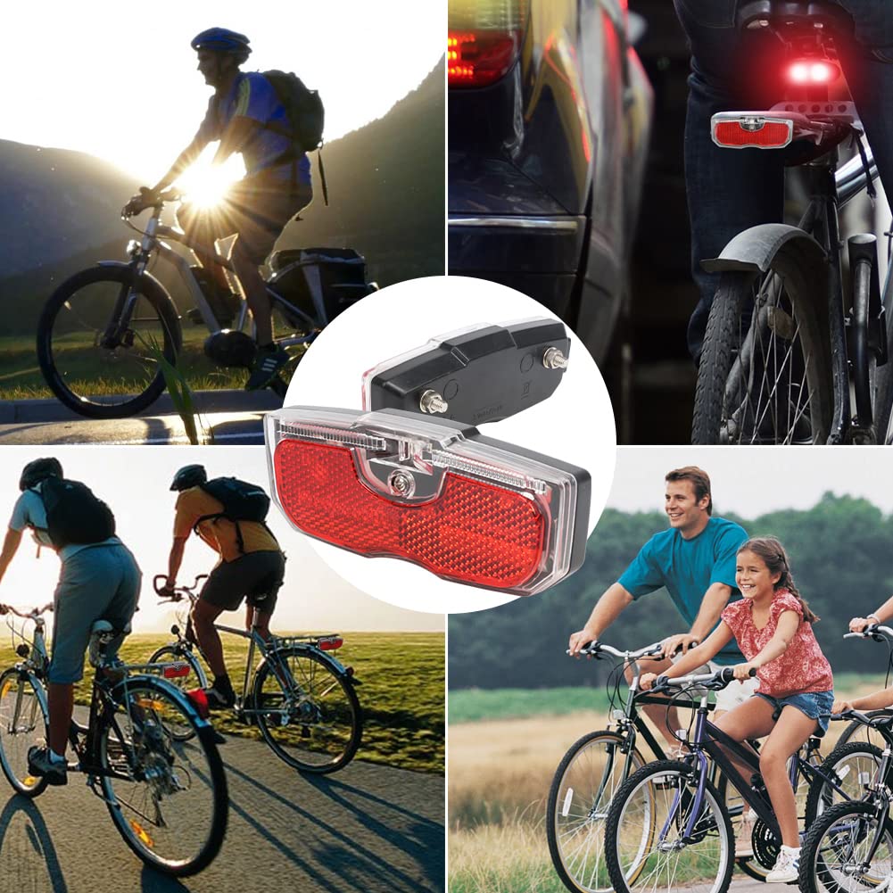 GreceYou Bike Tail Light, Bicycle Rear Reflector Tail Light for Luggage Rack Aluminum Alloy Reflective Taillight, 80mm Screw Mounted/Easy Release (Battery NOT Included)