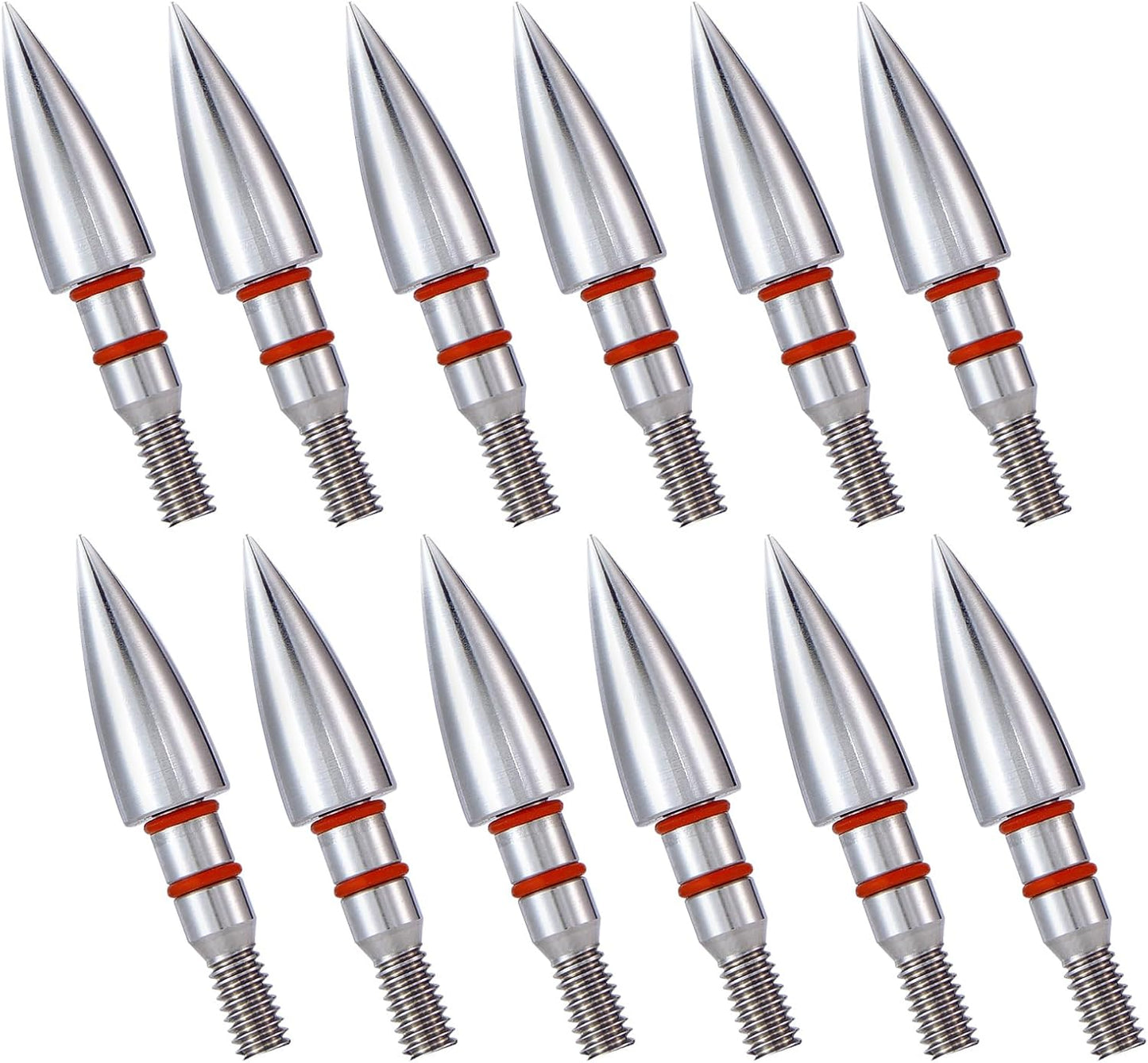 Skiennix Archery Field Points - 12pcs Screw-In Broadheads for Recurve & Compound Bows | 100/125/150/300 Grain