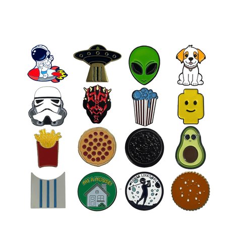 Lunar Links Golf Golf Ball Marker, Funny Golf Gifts for Men or Women, Golf Accessories for Women or Kids, Magnetic Golf Marker Tool, Unique Item for Golf Goodie Bag (Pizza)