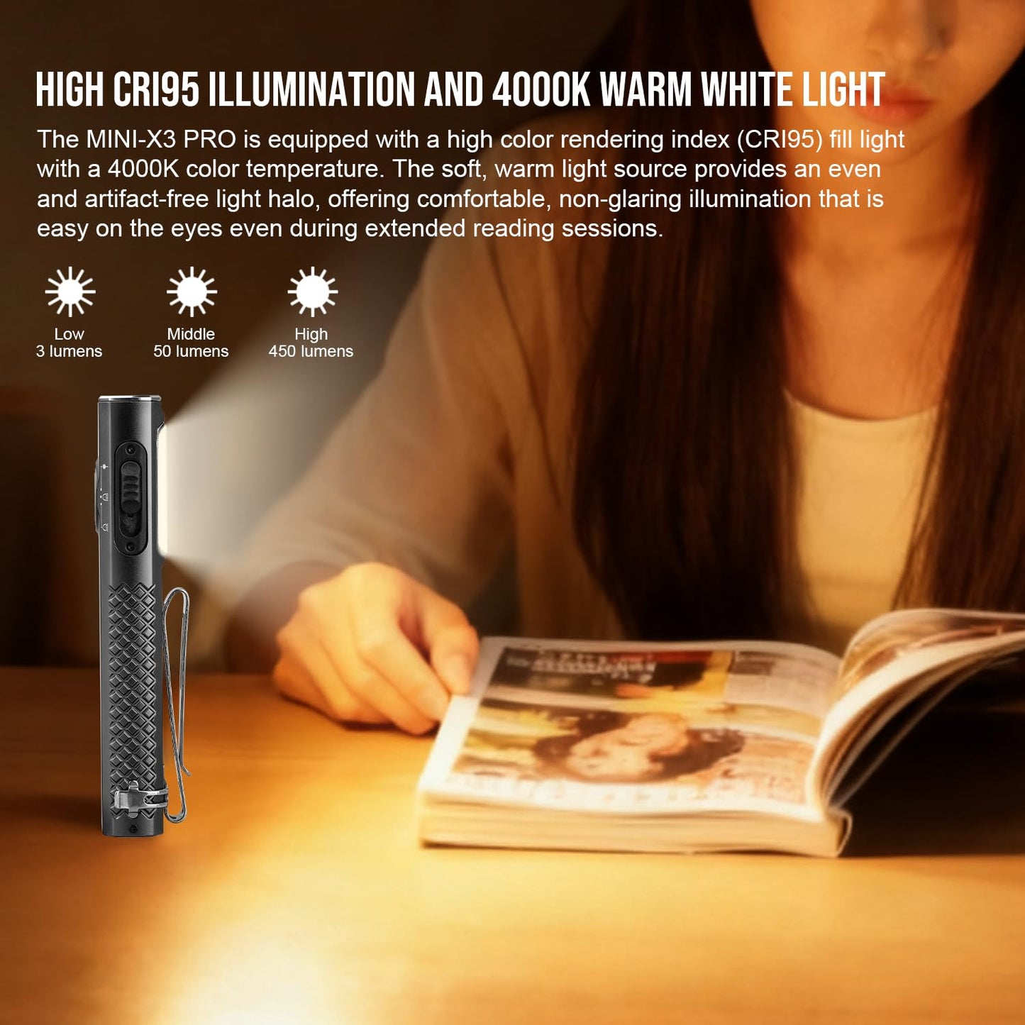 TrustFire Mini X3-PRO Flat EDC Flashlight with White Light, Flood Light, UV, Green Beam, Red, Blue Light, 2050 Lumens Rechargeable Flashlights, 6-in-1 Lighting Modes for Camping, Emergency (Black)