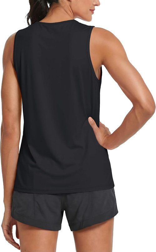 MAGCOMSEN Women's Sleeveless Workout Tank Tops - UPF 80+ Dry Fit Athletic Gym Wear for Summer