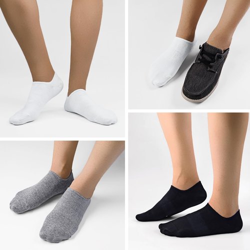 SIXDAYSOX White Mens Socks Size 10-13 Anti Slip Low Cut Ankle Socks Men Size 13-15