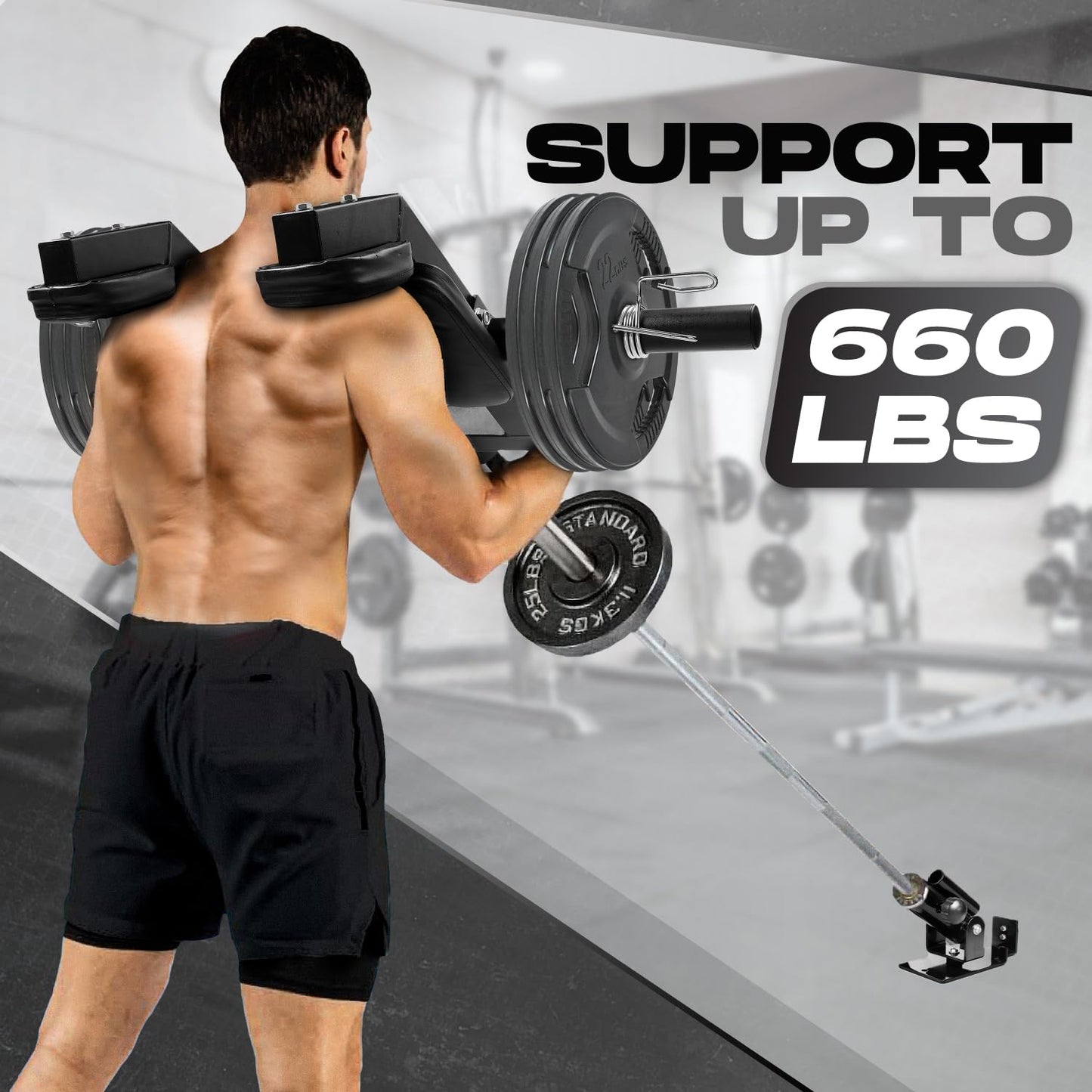 Yes4All Viking Shoulder Press Landmine Attachment - Weightlifting Handle Fits 2-Inch Olympic Bars Works Shoulders Chest Abs Back Thigh and Other Muscles Includes Collars T Bar Row Attachment Handle