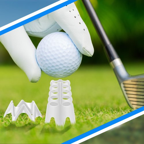 Honoson 30 Pieces Golf Simulator Tees for Home Outdoor Indoor Golf Tees Simulator Plastic Practice Training for Winter Turf and Driving Range, 15 Tall and 15 Small (White)