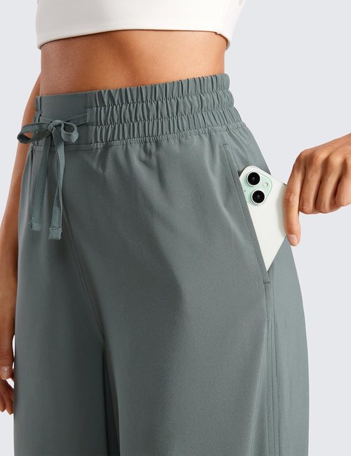 CRZ YOGA Lightweight Wide Leg Cropped Pants - Stylish Casual Sweatpants for Women | Perfect for Travel & Summer