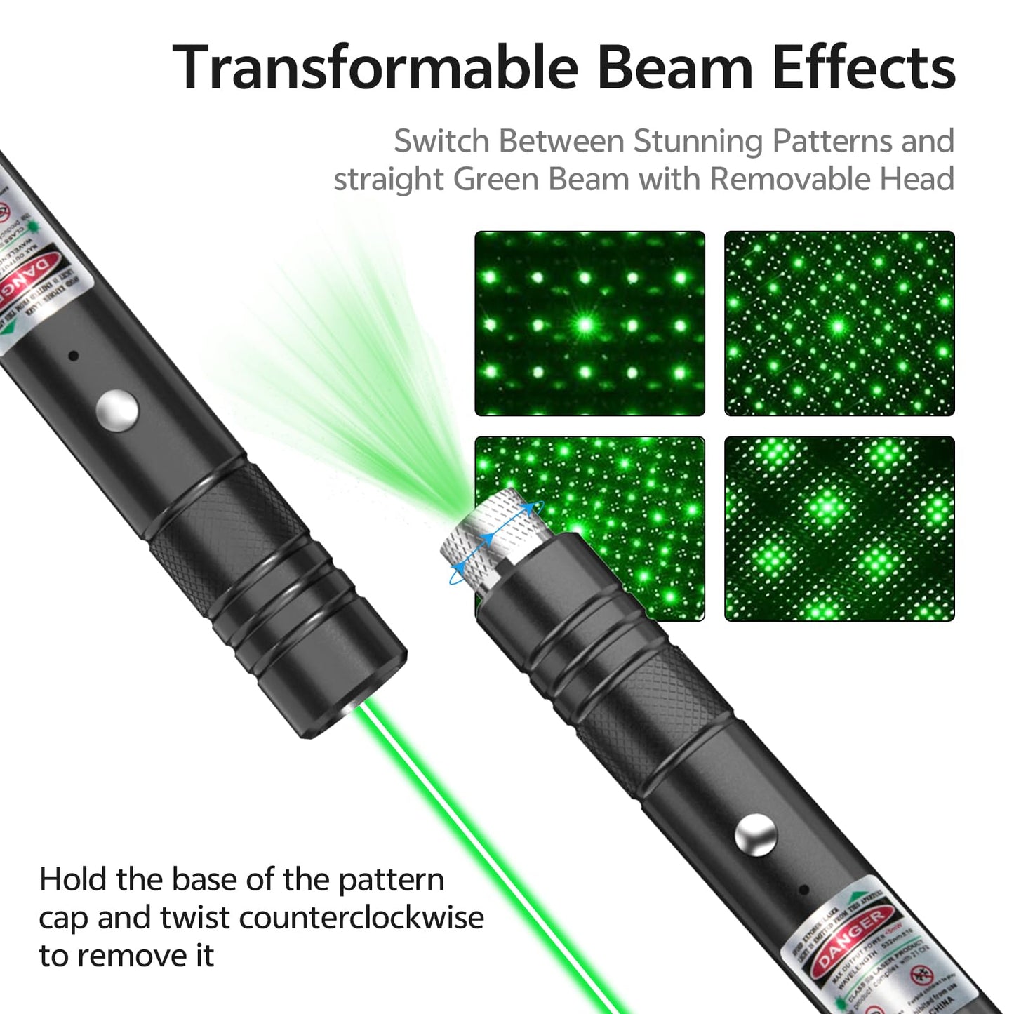 trunkhouse [Professional] Rechargeable Green Laser Pointer High Power Green Beam Light Long Distance Range for TV/LED/LCD Screens Tactical Flashlights Presentation Office/Classroom/Outdoors [203] (1)