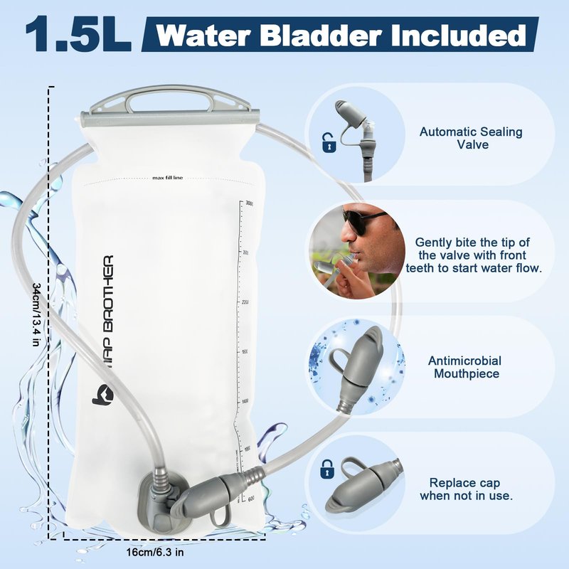 PORTHOLIC Running Vest for Women Men with 1.5L Water Bladder | Adjustable Hydration Vest|Reflective | Lightweight | Muti-Pockets | Breathable for Running Accessories for Hiking