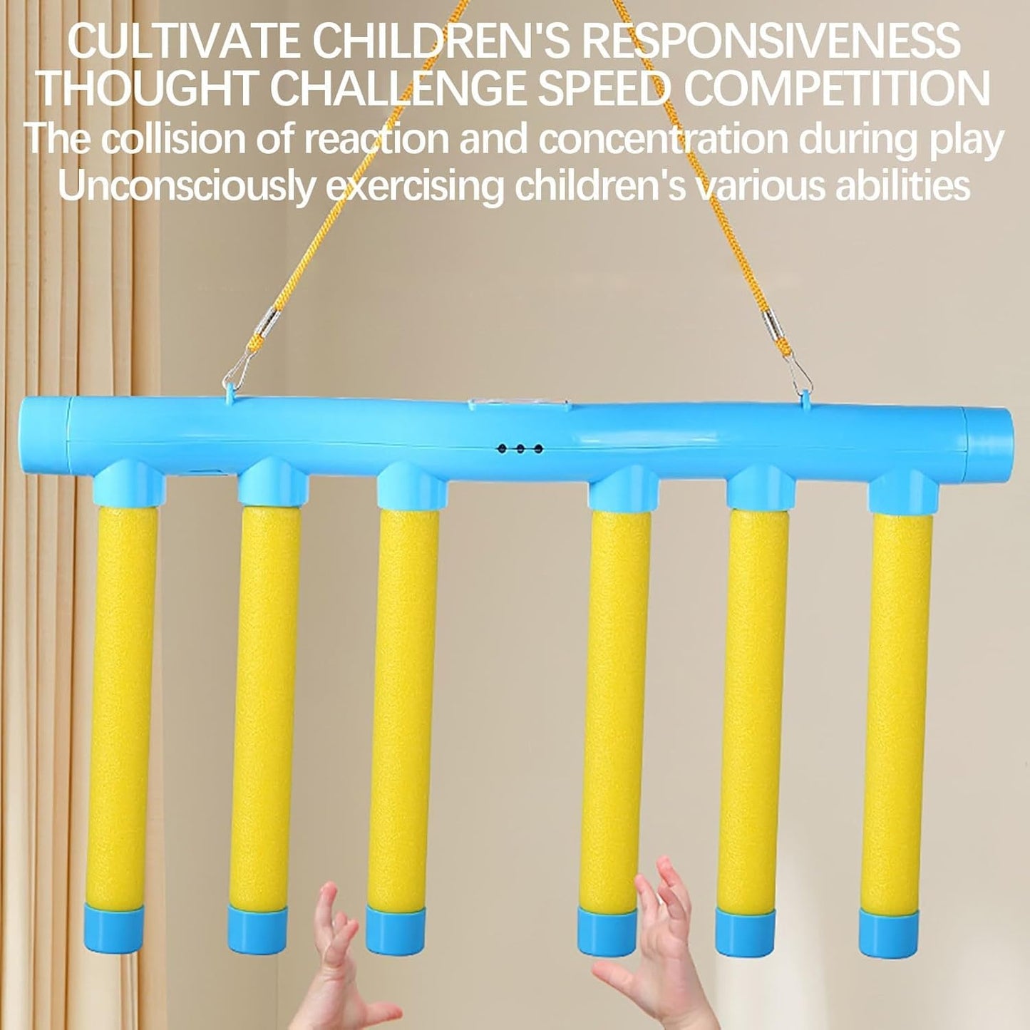Reflex Drop Sticks Challenge Game, Hand Eye Coordination Training Toy, Reaction Time Training, Hand Speed Challenge Games, Adjustable Speed Catching Sticks Game (A)