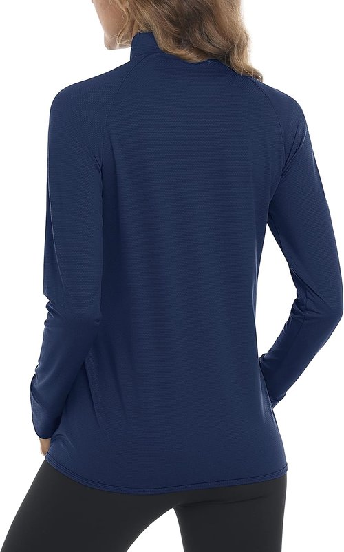 MAGCOMSEN Women's Lightweight Athletic Jacket - UPF 50+ Sun Protection, Full Zip, Long Sleeve, Hiking