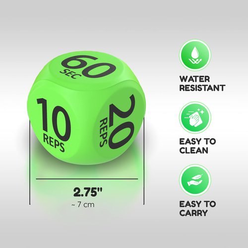 TidyFriend Exercise Dice – 6 Sided Foam Workout Dice for Teens & Adults, Fun Fitness Equipment for Solo or Group Classes, Home Gym Use – Great Workout Equipment & Gifts for Gym Lovers (Yellow)