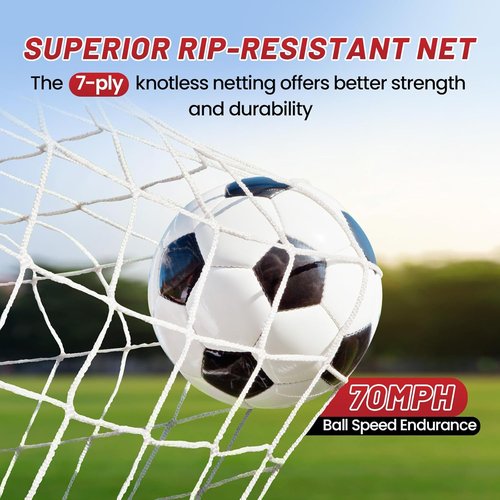 Bearwill Soccer Goal - 12X6FT Portable Soccer Net with Upgraded Collapsible Base | Easy Setup for Indoor/Outdoor Practice