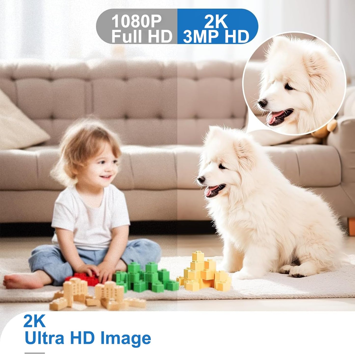 GBIUT Pan/Tilt Indoor Security Camera, 5G&2.4G WiFi Indoor Cameras Wireless for Home Security, Baby/Pet/Dog/Cat Camera with Phone App, Motion Sensor & Night Vision, 2-Way Audio, TF/Cloud Storage