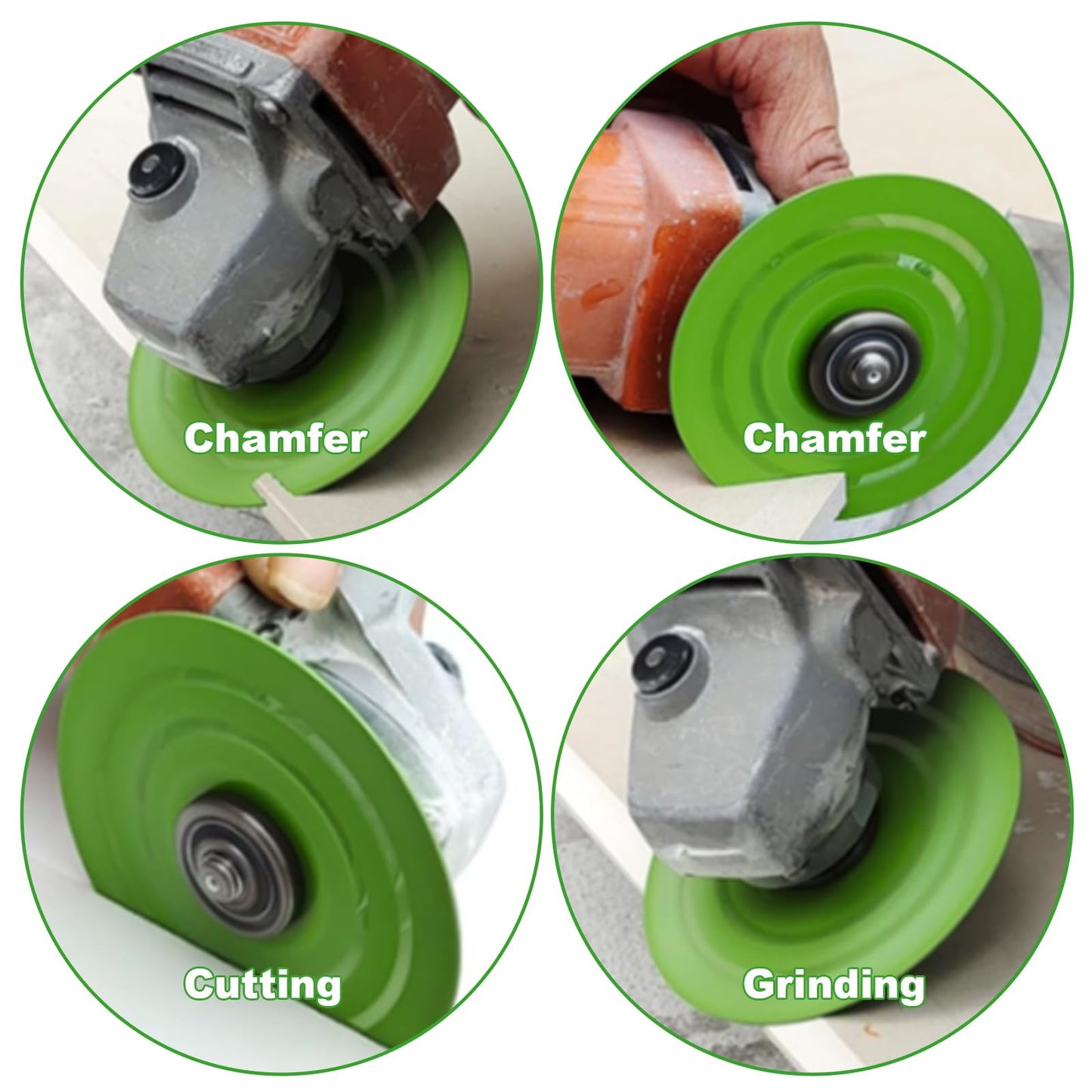 2Pcs 4-1/2'' Rock Slab Grinding Disc, 1.2'' Diamond Ultra Width Tile Blade 7/8'' Arbor, 45° Chamfer Rock Slab Flat Grinding Cutting Piece，Ultra-Thin Tile Saw Blade Rock Slab Cutting Wheel