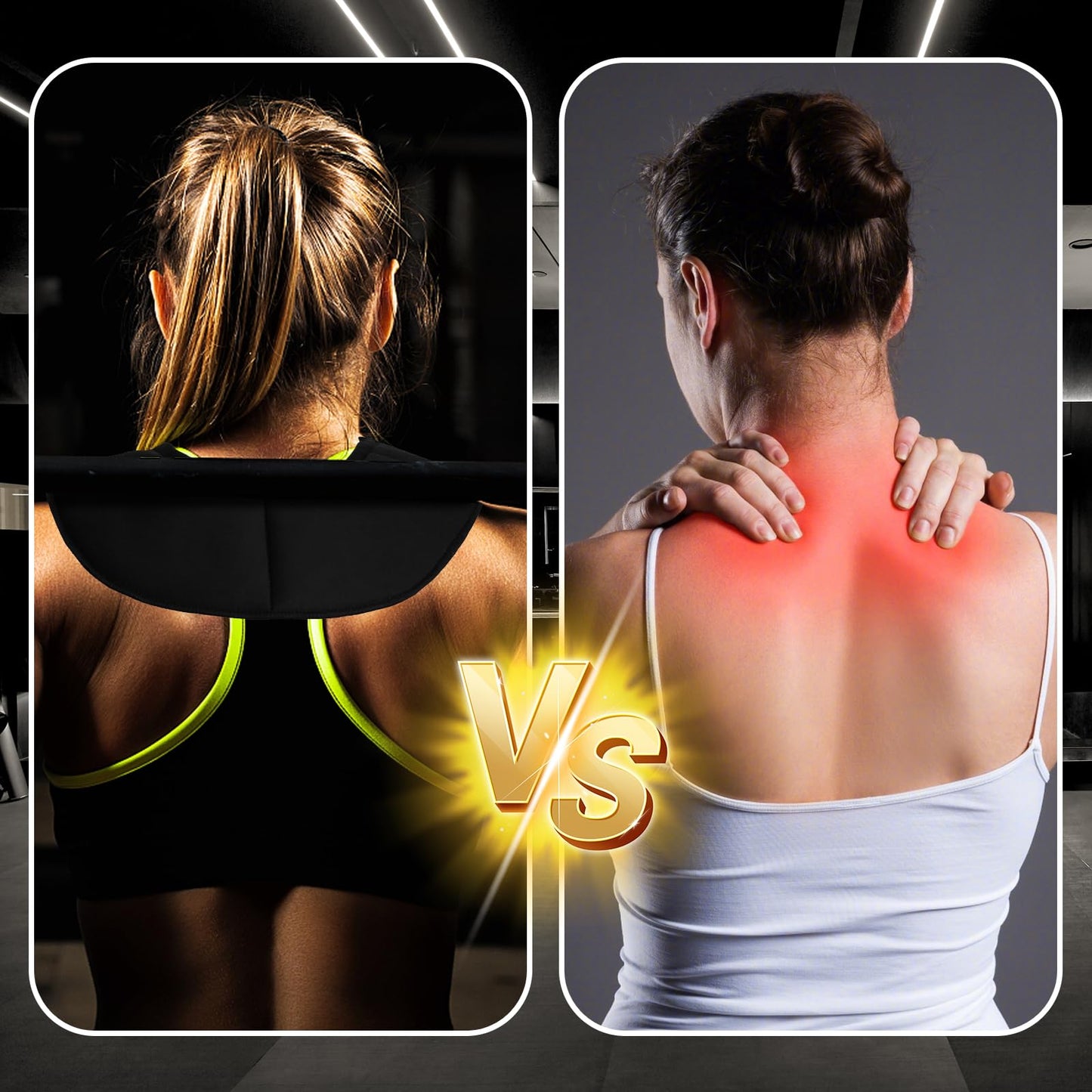 Nosadi Barbell Pad Squat Bar Pad for Neck and Collarbone – Padded Weightlifting Neck Guard for Squats & Lunges – Adjustable Fit with Velcro – Injury Protection – Compact, Washable (Black-M)