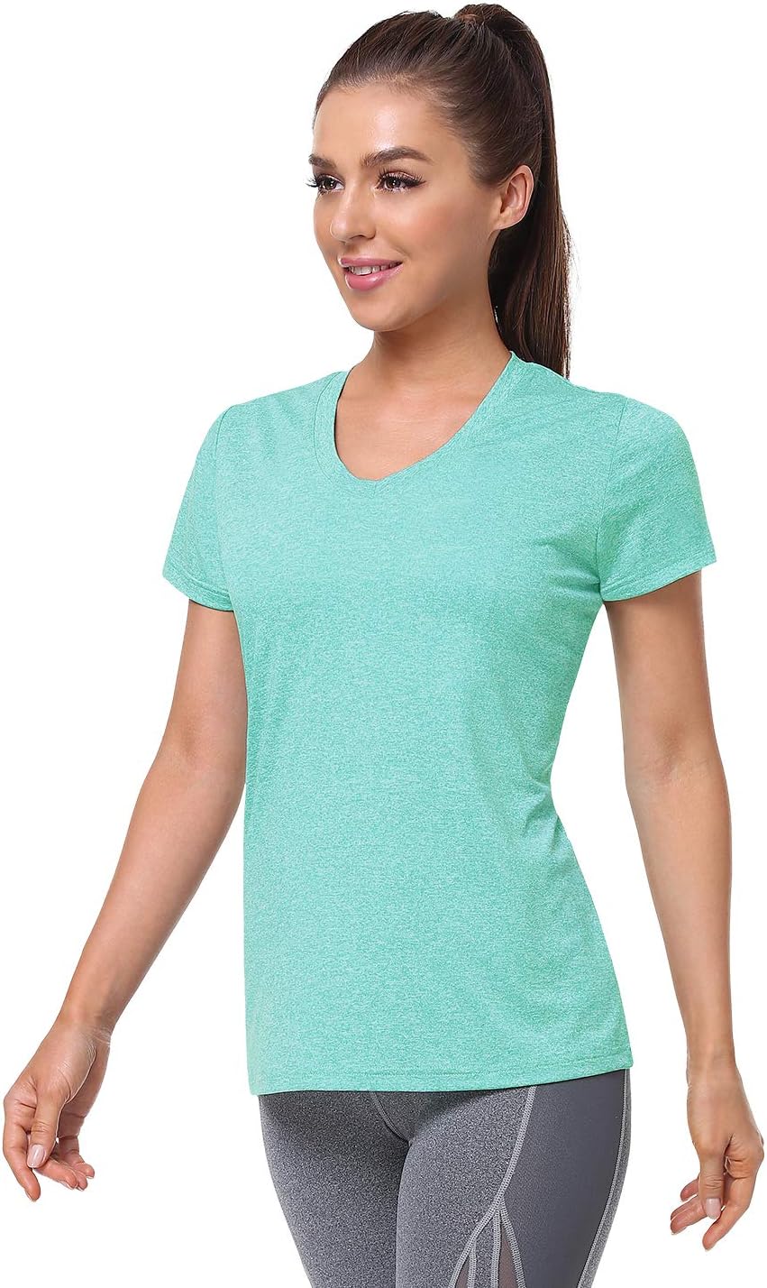 Skiennix Women's Moisture-Wicking Athletic V-Neck T-Shirts - 5-Pack, Short Sleeve, Comfortable Fit
