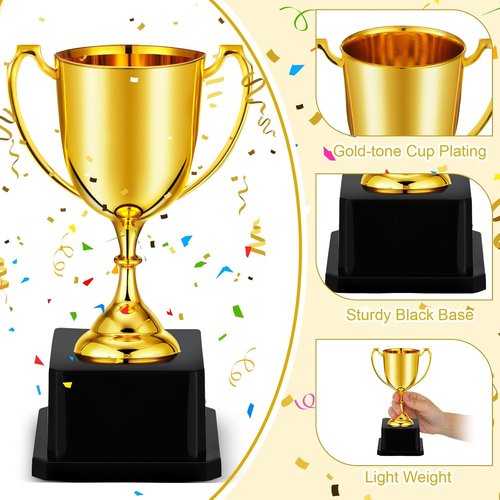 Ecation Gold Trophy Award Set - 18 Pcs 7-Inch Cups for Employee Appreciation & Recognition Gifts