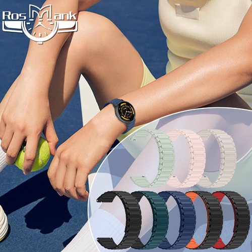 RosMank 22mm Silicone Watch Band Compatible with Garmin Venu 4 45mm/Venu 3 45mm/Venu 2/Vivoactive 4/Active, Magnetic Replacement Strap for Garmin Forerunner 570 47mm/Forerunner 265/255, DarkBlue