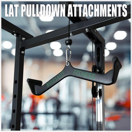 MARSAFIT Ergonomic Lat Pull Down Bars, Back and Triceps Strength Training Equipment, Lat Pulldown Attachments, Cable Attachments for Home Gym (BT0013)
