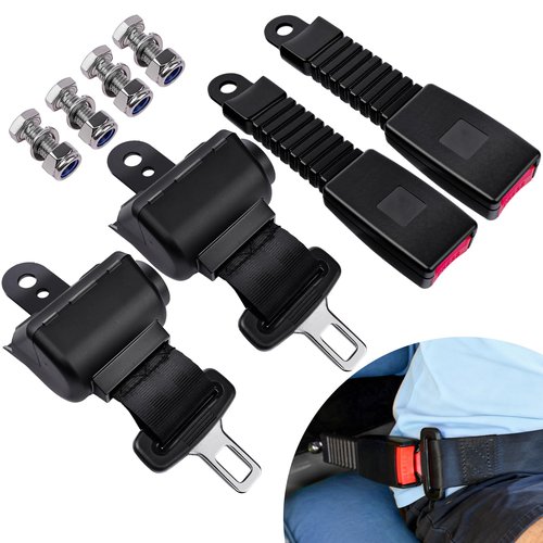 KyuerWK Golf Cart Seat Belts, Retractable Universal Seat Belt Kit, Fits Club Car, EZGO, Yamaha (2 PCS)