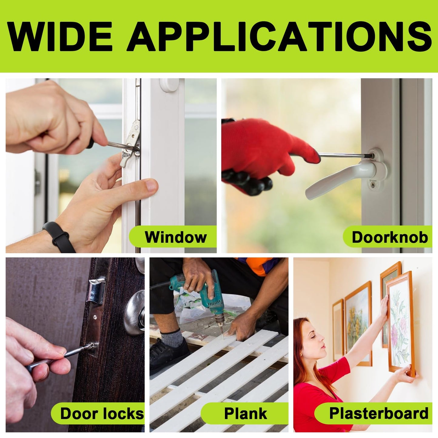 #4 Flat Head Small Wood Screws Assortment kit, 420Pcs, Phillips Short Screw, 304 Stainless Steel, Cabinet Hinge Mounting, Electronics DIY Micro Screws Fasteners Set, Contains 20pcs M6 Screw Anchors