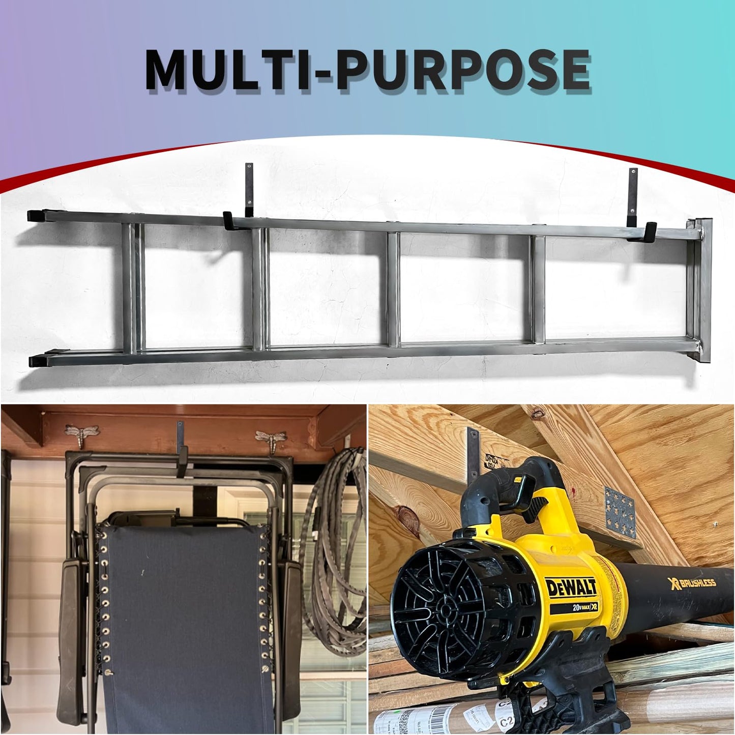 SINCHEEWAY Heavy Duty Wall Hooks, Utility Hooks, Tool Organizer - Large Steel U Hooks for Garage & Garden, Hose Hanger (2 Pack)