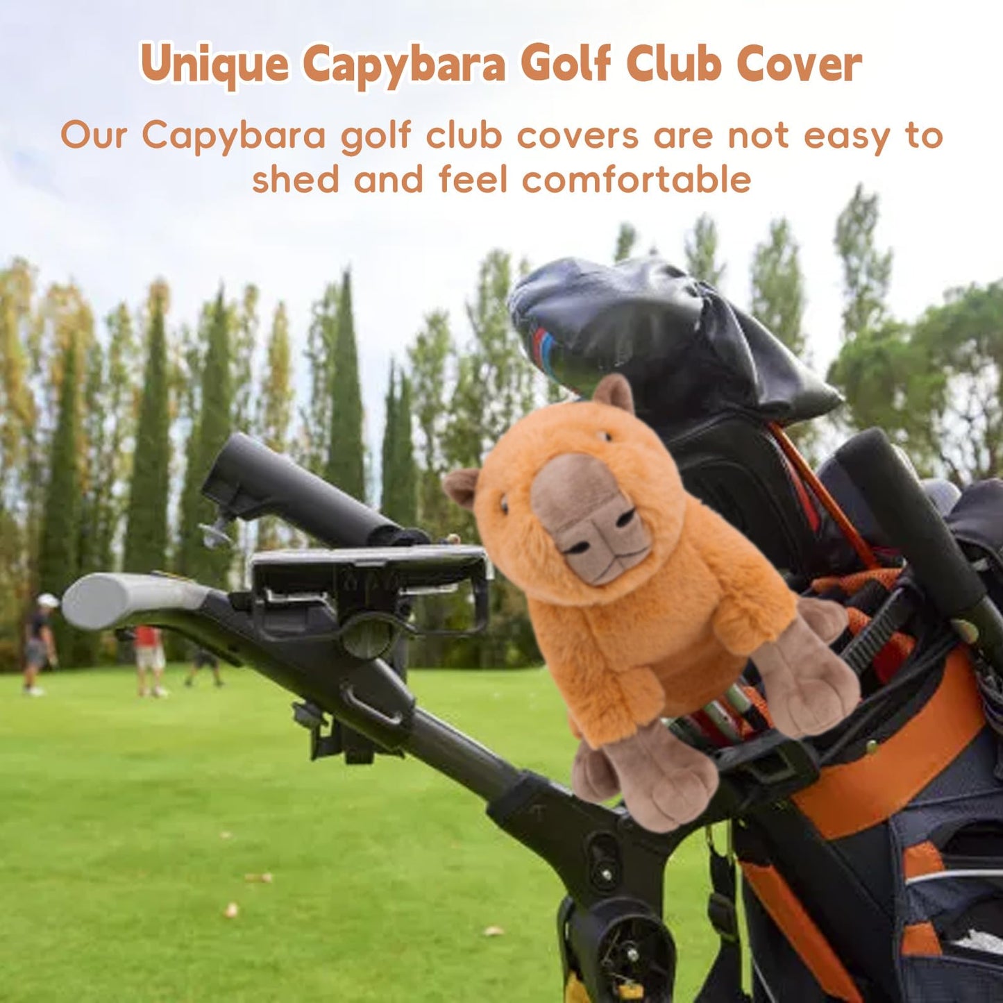 Funny Capybara Golf Headcover, Animals Plush Golf Club Head Covers, Small Size Fits Hybird and Irons, Large Size Fits Standard 461cc Driver Head