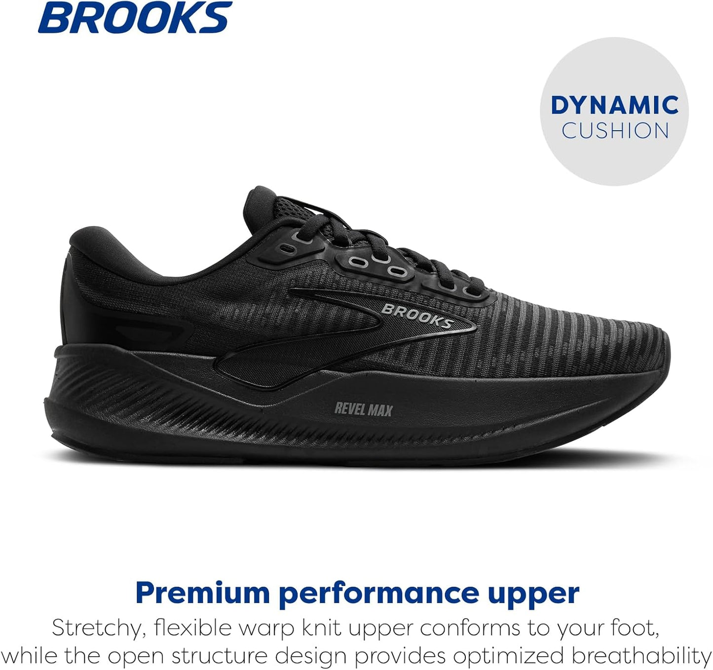 Brooks Men's Revel Max Running Shoes - Lightweight Comfort for Neutral Support | Black/White