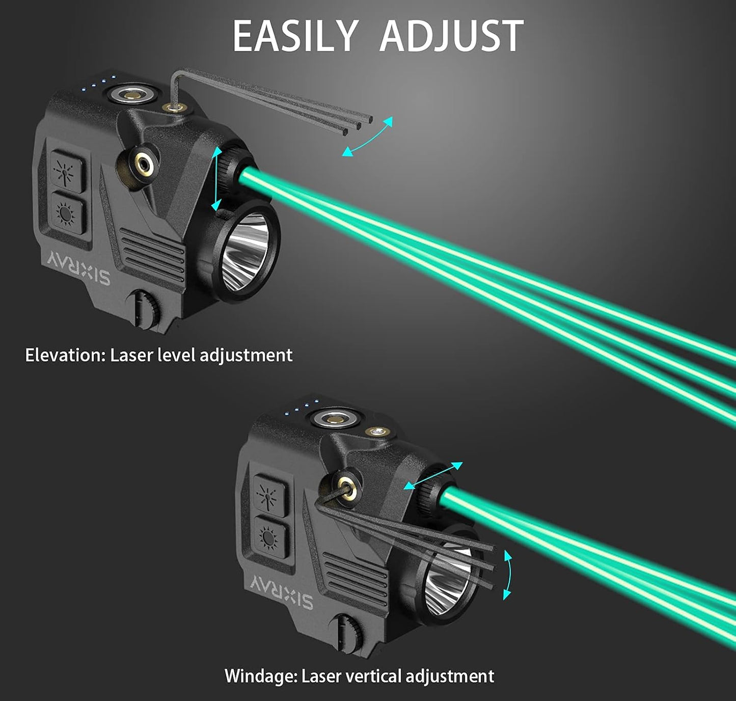 SIXRAY Pistol Light Laser Sight - 420 Lumens LED Gun Light with Magnetic Charging & Quick Release