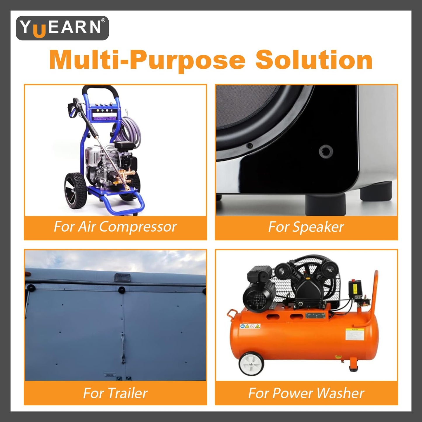 10PCS 192310GS Air Compressor Rubber Feet, Anti Vibration Isolator Mount for Coleman Powermate, Sanborn 094-0026, E106661, Generators & Pressure Washers