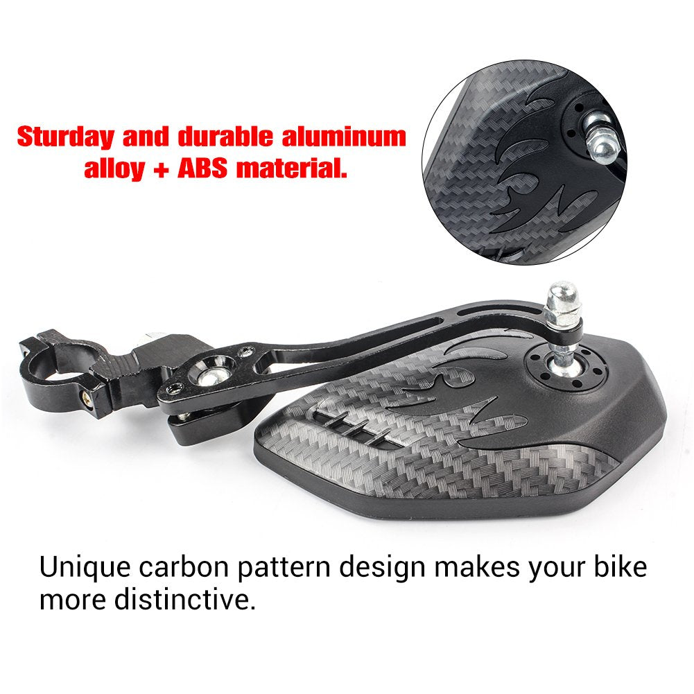 GES Bike Mirrors - 360 Degree Adjustable Bicycle Cycling Rear View Helmet Mirror for Mountain Bike, Electric Bike - 2 Packs of Safety Rearview Mirror