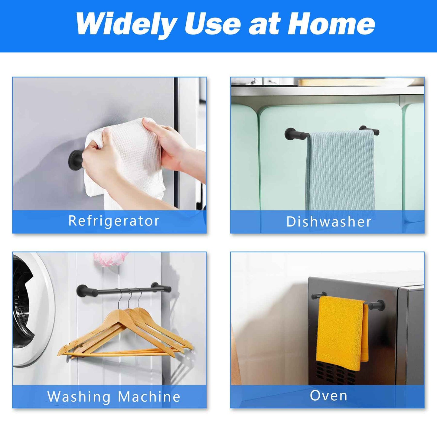 2 Packs Magnetic Towel Bar for Refrigerator, 14-25"" Adjustable Stainless Steel Magnetic Rod, Multi-Functional Magnetic Rack Holder for Kitchen Towel, Class Room Flip Calendar, Anchor Chart Paper