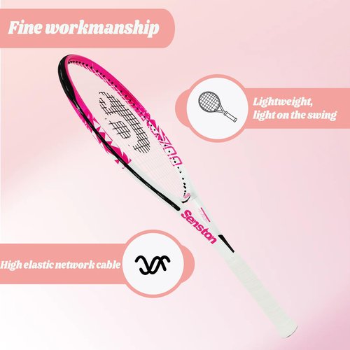 Senston 27 inch Tennis Racket for Adults 1 Pack Tennis Racket Set Tennis Overgrip, Vibration Damper