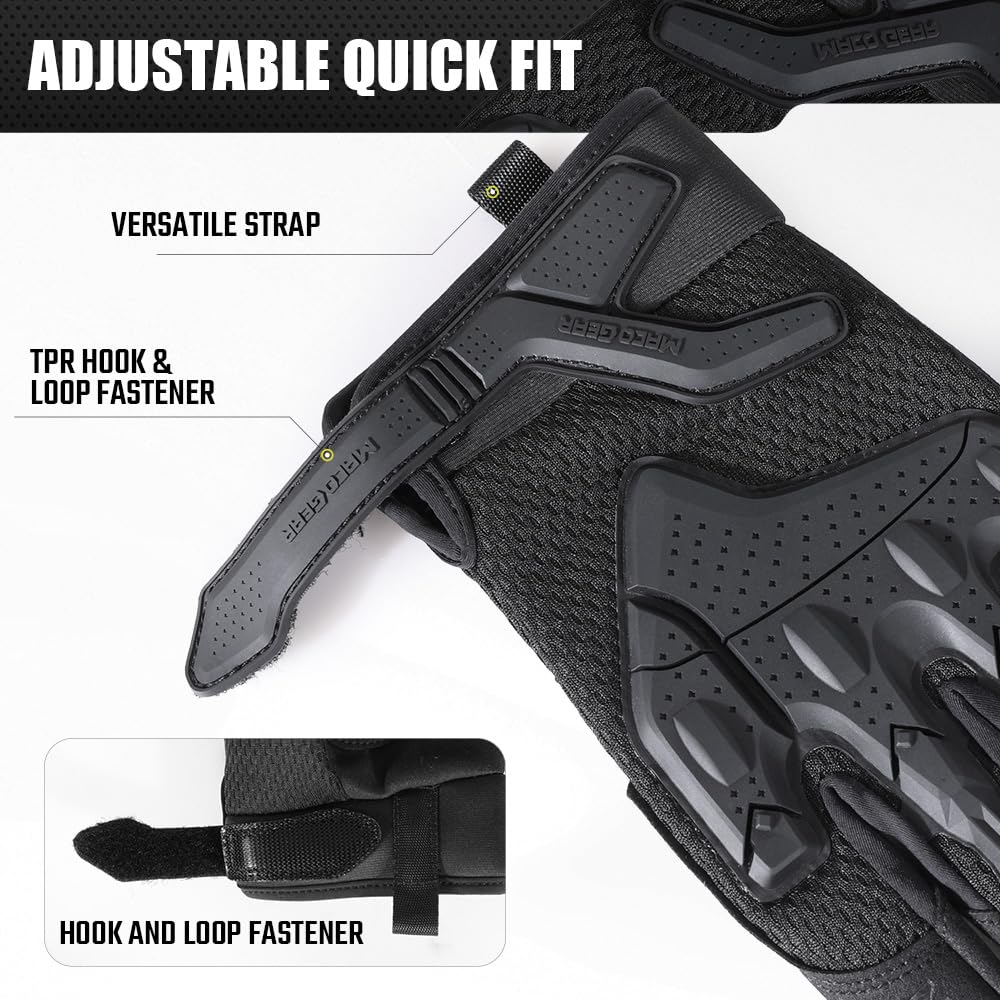 AXBXCX Touchscreen Full Finger Gloves for Men, Padded Outdoor Gloves Black Small