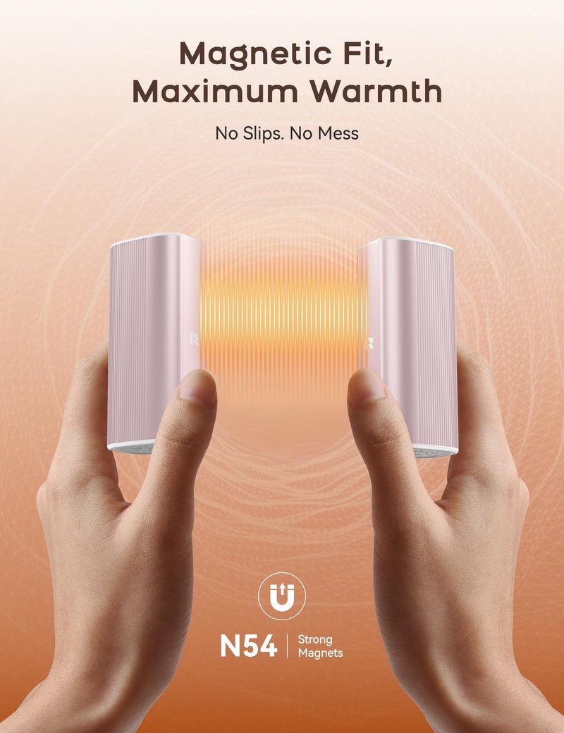 RORRY Hand Warmers Rechargeable 2 Pack, 10000mAh 360° Heating Magnetic Electric Hand Warmer, 24Hrs Warmth Portable Reusable Pocket Heater for Camping Hunting Gifts for Men Women, Pink