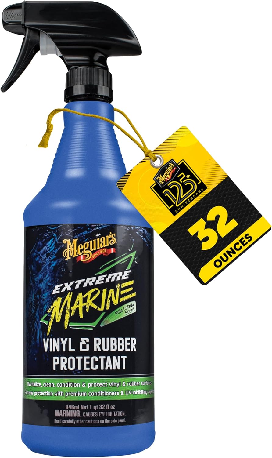 Meguiar's Marine Vinyl & Rubber Protectant Spray - UV Protection for Boats & RVs | 32 Oz